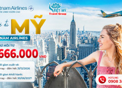 Vé máy bay Việt Nam – Hoa Kỳ từ 25.666.000 VNĐ