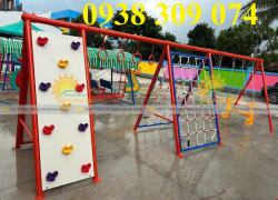 Bộ vận động ngoài trời đa năng kết hợp leo núi và xích đu cho trẻ mầm non