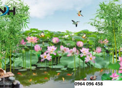 Tranh gạch hoa sen 3d - MNVC94