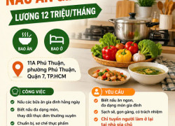 TUYỂN 1 NGƯỜI NẤU ĂN GIA ĐÌNH Q7 Ở LẠI NHÀ GIA CHỦ