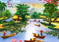 Tranh gạch phong cảnh đồng quê 3d - KMB86