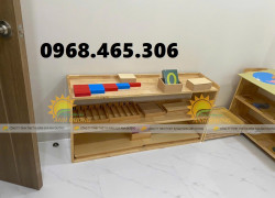 Kệ gỗ đựng cặp dép mầm non, tủ gỗ đựng cặp mầm non