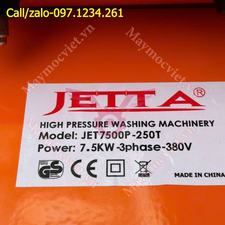 Máy rửa xe áp lực cao Jetta-Jet7500P-250T