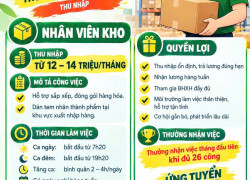 GREEN HUMAN Tuyển nhân viên kho làm xoay ca
