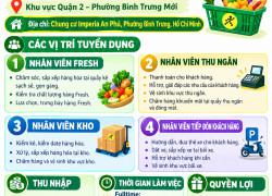 BÁCH HÓA XANH TUYỂN DỤNG – ĐI LÀM NGAY QUẬN 2