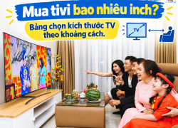 Mua tivi bao nhiêu inch? Bảng chọn kích thước TV theo khoảng cách