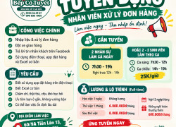 QUÁN ĐỒ ĂN ONLINE BẾP CÔ TUYẾT TUYỂN NHÂN SỰ