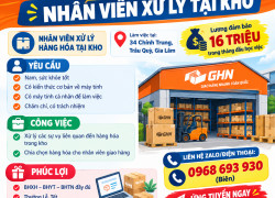 TUYỂN NHÂN VIÊN XỬ LÝ HÀNG HÓA TẠI KHO GIA LÂM