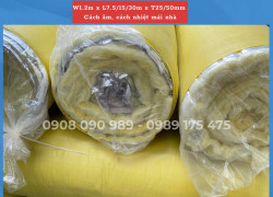 Cuộn bông thuỷ tinh cách âm, cách nhiệt, có bạc và không bạc