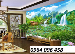 Tranh gạch 3d phong cảnh đồng quê sông núi - 854CVB