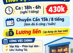 [SKT VINA] - TUYỂN NAM/NỮ THỜI VỤ KHO PHÂN LOẠI DĨ AN