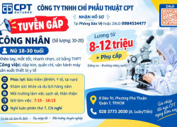 CTY CHỈ PHẨU THUẬT CPT tuyển công nhân nữ