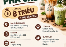 HAPPY COFFEE TUYỂN DỤNG PHA CHẾ