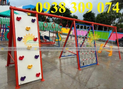 Thang leo cầu trượt xích đu liên hoàn, thang leo vận động mầm non