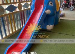 Cầu trượt mầm non ngoài trời, cầu trượt trẻ em, cầu trượt 2 máng song song