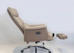 Ghế giám đốc nữ nệm da có gác chân CR06007-P tại HCM