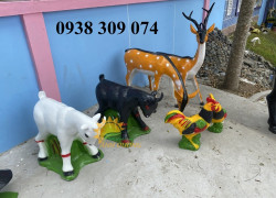 Tượng cổ tích mầm non, tượng bạch tuyết, tượng chú bé cưỡi trâu, tượng cô tấm, tượng hươu sao