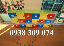 Tủ nhựa đựng balo mầm non, tủ đựng cặp của trẻ bằng nhựa cao cấp lắp ráp