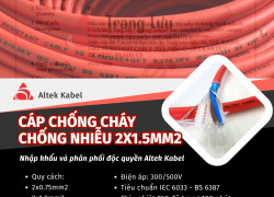 Cáp chống cháy chống nhiễu 2x1.5 Altek Kabel sẵn Bình Định, Phú Yên, Khánh Hòa