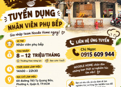 [BAO CƠM, CÓ THƯỞNG] NHÂN VIÊN PHỤ BẾP QUẬN 8