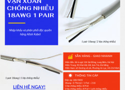 Cáp tín hiệu vặn xoắn chống nhiễu 18AWG 1 Pair tại Quảng Trị, Quảng Ngãi, Quảng Nam