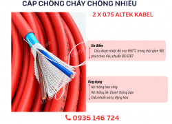 Cáp chống cháy chống nhiễu 2x0.75 Altek Kabel 180 phút
