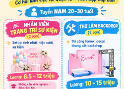  BIBO EVENT Tuyển Nhân viên trang trí sự kiện và Thợ làm backdrop