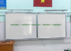 Bảng lùa 2 cánh viết bút lông kết hợp tivi cho lớp học