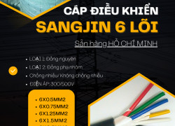 Cáp điều khiển Sangjin 6x0.5/6x0.75/6x1.25/6x1.5/6x2.5 sẵn HCM