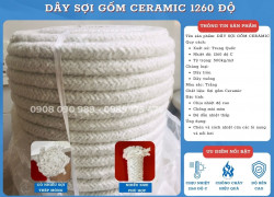 Dây sợi gốm Ceramic chịu nhiệt 1260 độ, chèn kín các khe hở nhiệt