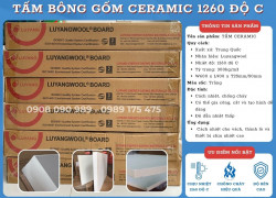 Tấm bông sợi gốm Ceramic 1260 độ, cách nhiệt, chống cháy