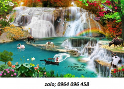 Tranh gạch phong cảnh đồng quê 3d - 64XCV