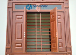 Cửa sổ thép vân gỗ – đồng bộ với thiết kế ngôi nhà