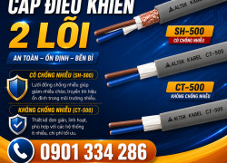 Cáp Điều Khiển Ruột Đồng 2x0.5mm², 2x0.75mm², 2x1.0mm², 2x1.5mm² ALTEK KABEL