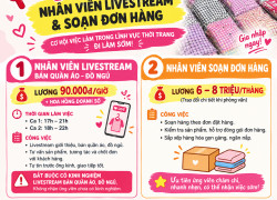 TUYỂN DỤNG NHÂN VIÊN LIVESTREAM & SOẠN ĐƠN HÀNG BÌNH TÂN
