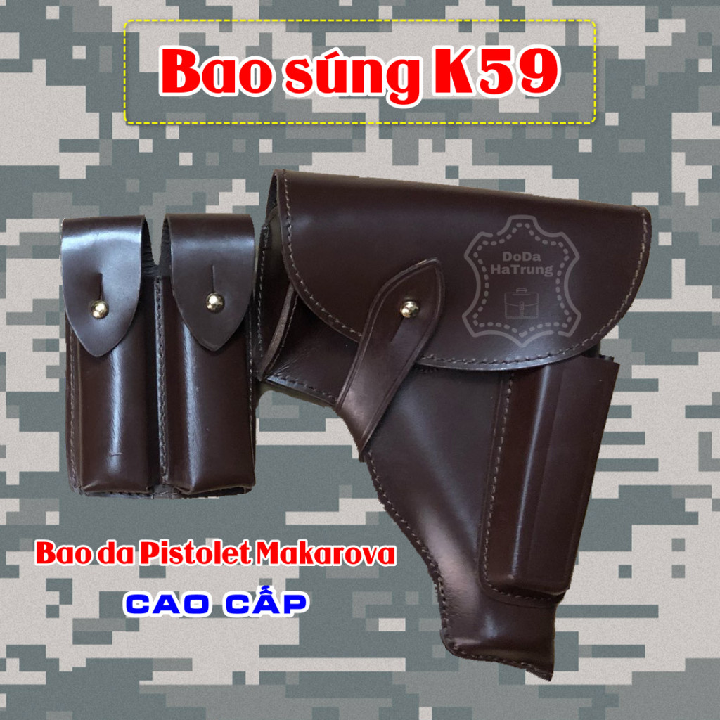 Bao súng K59, bao đựng súng ngắn K59 bằng da thật dành cho cấp chỉ huy quân đội, công an
