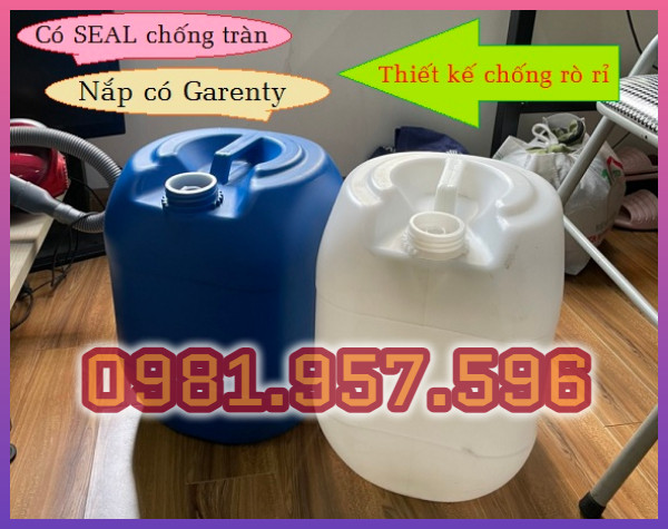 Can nhựa 20L có seal, can nhựa HDPE 20L, can hóa chất tại Hà Nội