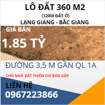 Bán đất ở và vườn SIÊU ĐẸP Tại Lạng Giang Bắc Giang