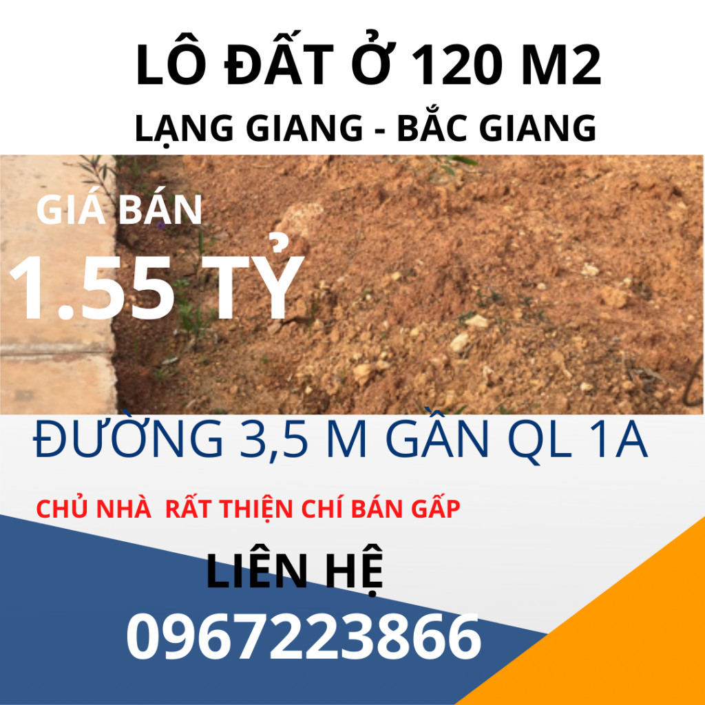 Bán đất ở SIÊU ĐẸP DIỆN TÍCH 120 M2 Tại Lạng Giang Bắc Giang