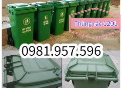 Thùng rác công nghiệp, thùng rác 2 bánh xe, thùng rác nắp kín