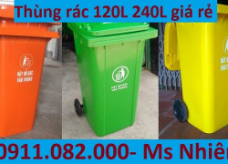 Thùng đựng rác 120L 240L giá rẻ tại sóc trăng- thùng rác y tế, thùng rác ngoài trời- lh 0911082000