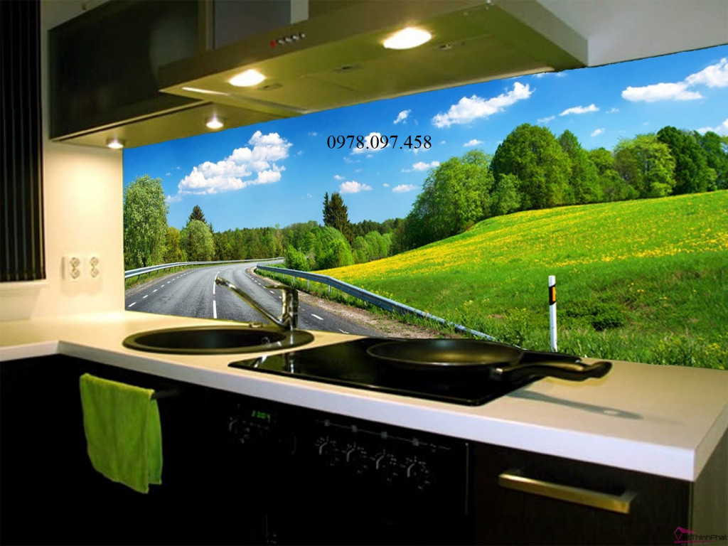 Tranh ốp tường bếp 3D hiện đại