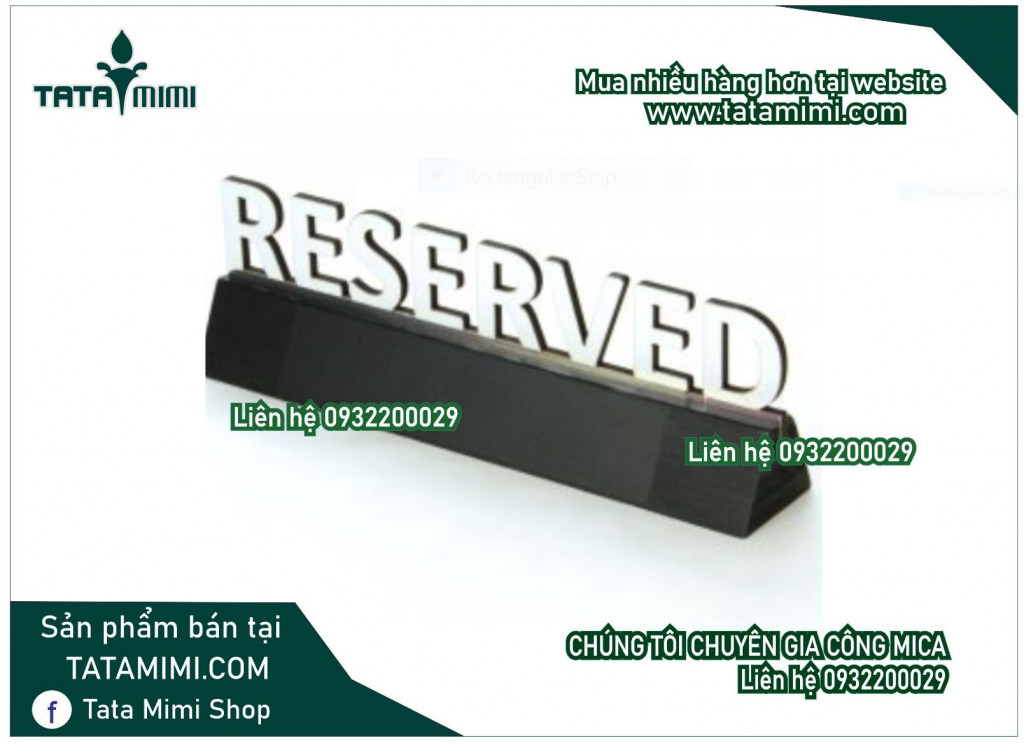 Bảng “reserved” làm từ các chất liệu