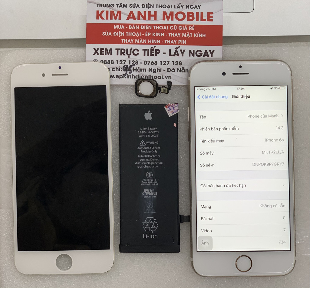 COMBO thay màn hình-pin-nút home chính hãng - giá rẻ -lấy liền uy tín nhất Đà Nẵng