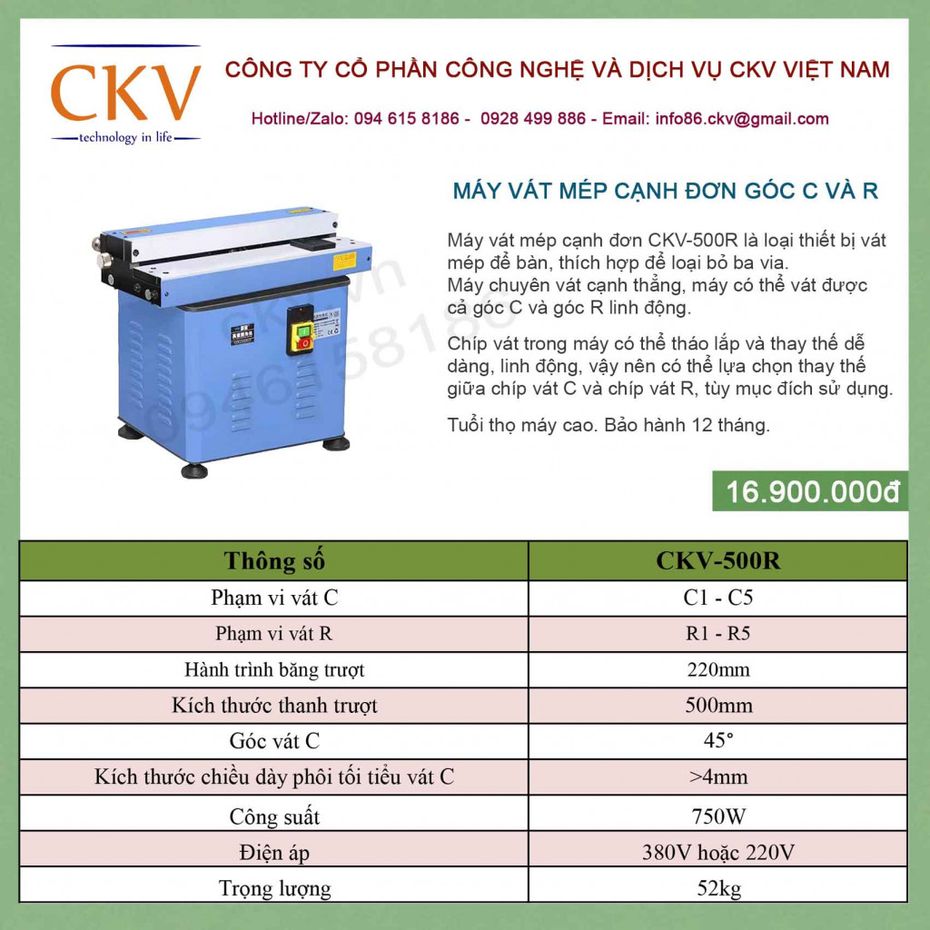 Máy vát C và góc R đời mới nhất CKV-500R
