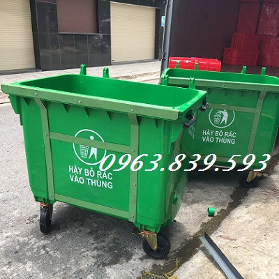 Thùng rác 660L, xe thu gom rác công nghiệp chất lượng tốt 0963.839.593 Thanh Loan