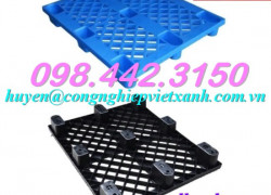 Pallet nhựa cốc 9 chân KT 1200x1000x140mm giá rẻ call 0984423150 Huyền
