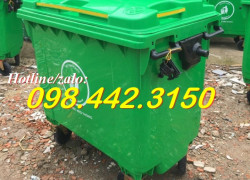 Thùng rác nhựa 660 lít - 4 bánh xe - nắp kín - màu xanh lá giá siêu rẻ call 0984423150 – Huyền